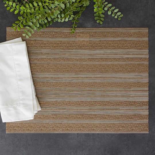 DII® 17" Metallic Gold Basket Weave Placemats, 6ct.